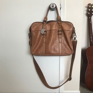 Fossil Estate Briefcase Cognac Leather